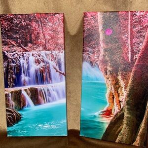 Vibrant Waterfall Canvas Wall Art Set